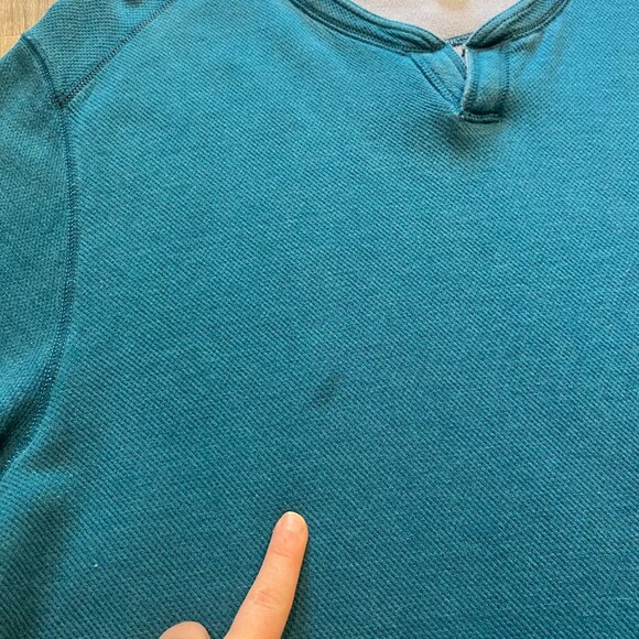 Tommy Bahama Reversible Men's XXL Sweater Teal Gray (stained) - Picture 7 of 7